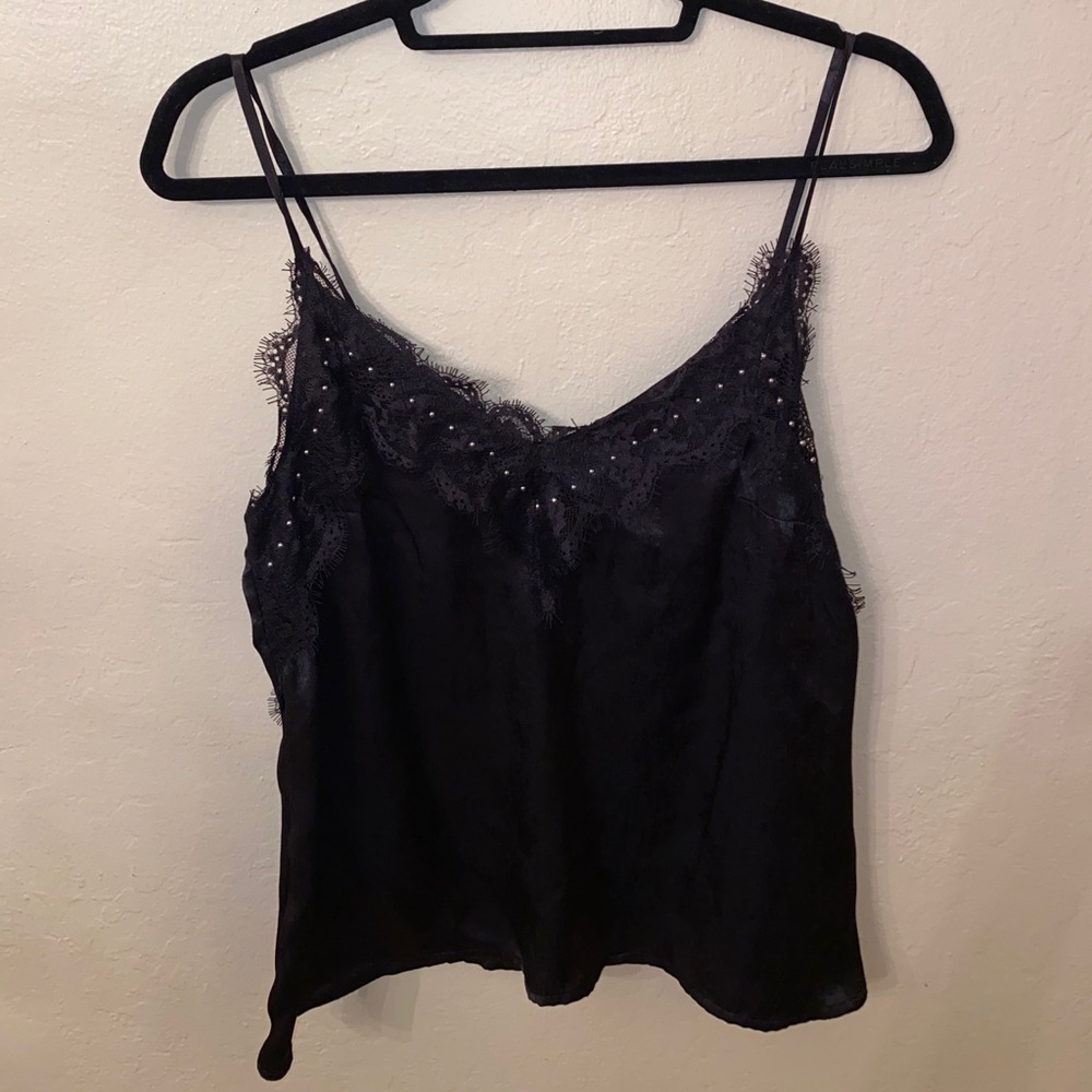 NWT H&M black satin-like tank (Small)